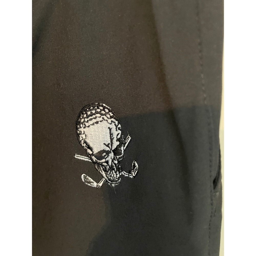 Tattoo Golf 11" Black Golf Shorts Size 40 Black Skull Crossbones Back Logo - Picture 3 of 7